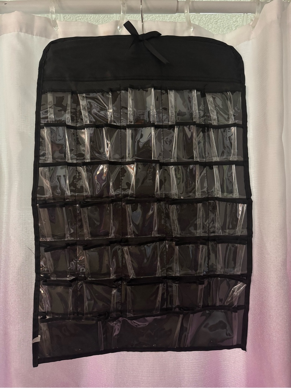 Clear Pocket Hanging Organizer - Black